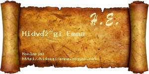 Hidvégi Emma névjegykártya