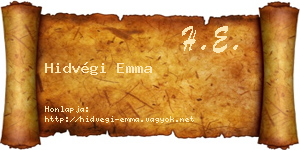 Hidvégi Emma névjegykártya
